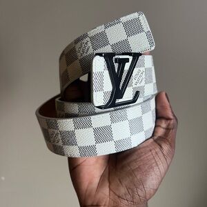 & Other Stories Black and Cream Checkered Men's Belt